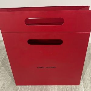 Saint Laurent paper bags in red size 12”x11”x4”, new